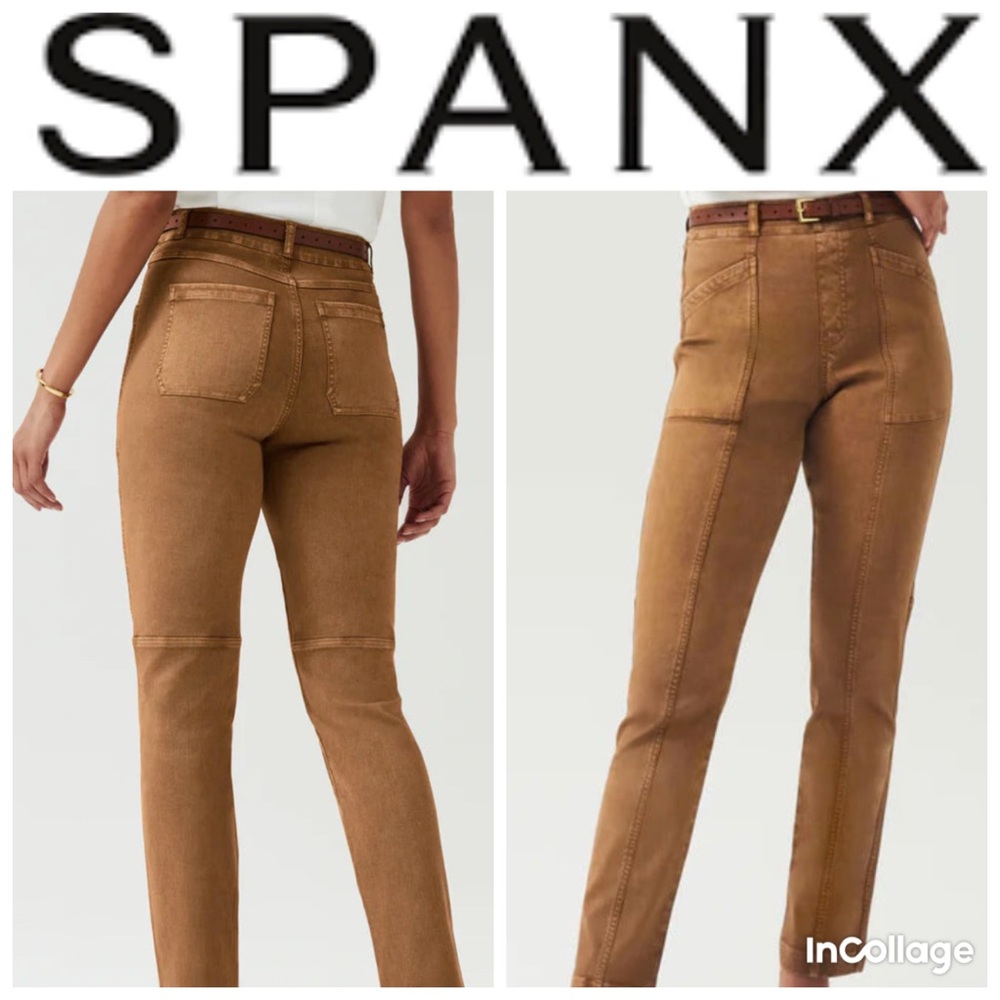 SPANX Pull On Twill Straight Leg Pants